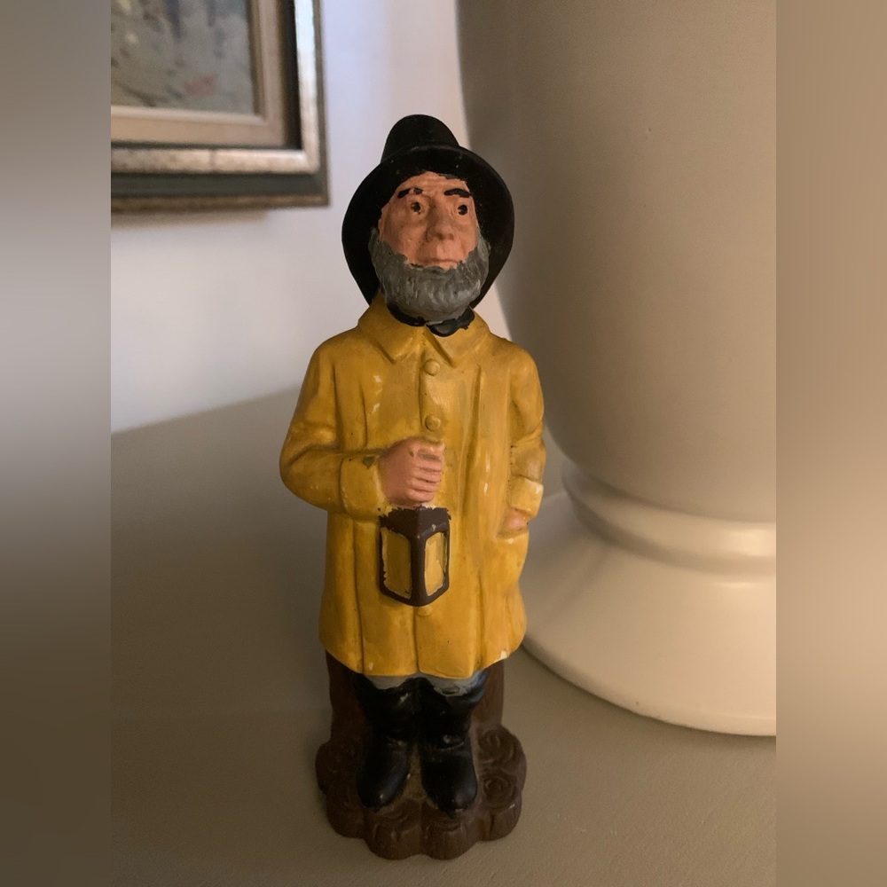 Vintage 1974 Hand Painted Avalon Ind Inc Plastic Fisherman Figurine Collectible